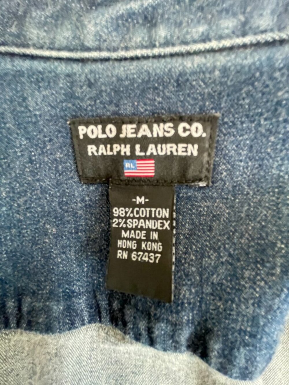 Vintage Polo Jeans Co. Ralph Lauren Denim Shirt Dress Belted Blue Medium - Picture 5 of 7